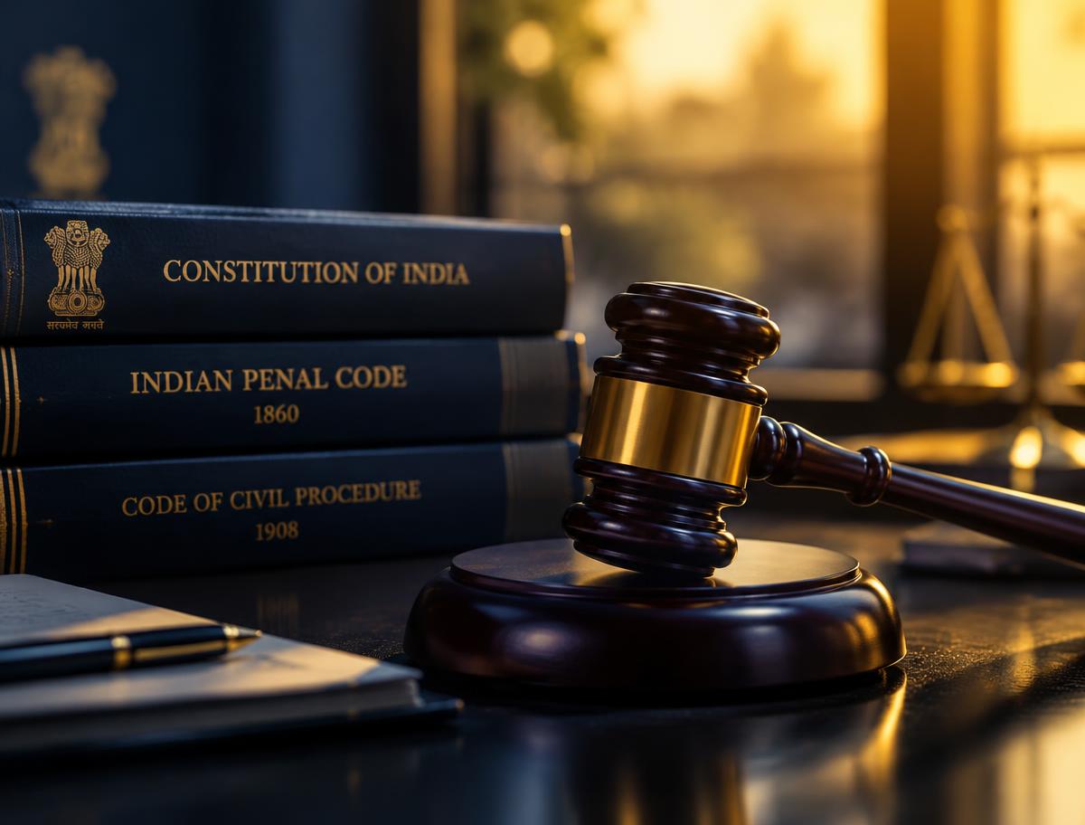 Gavel and Indian law books