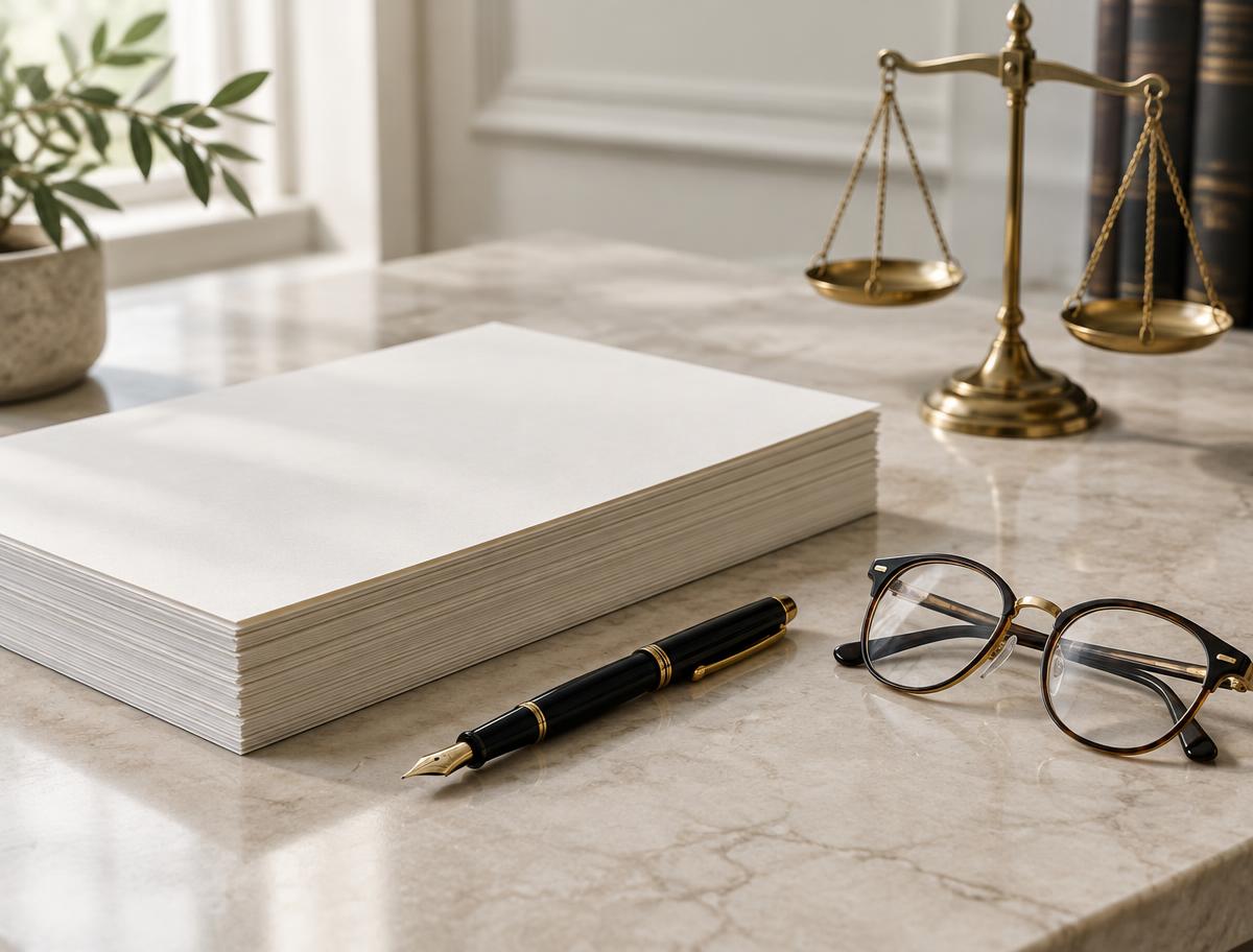 Legal documents and scales of justice